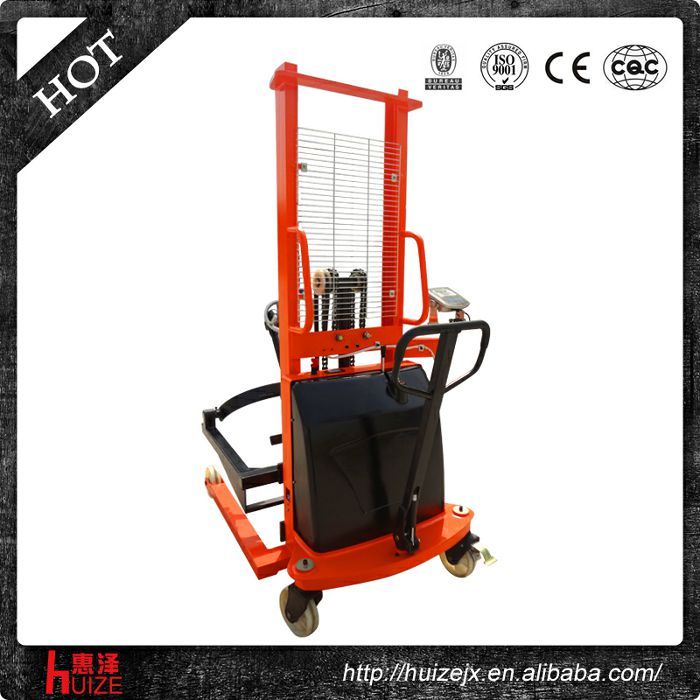 半電動(dòng)稱重油桶車（夾鐵桶，手搖翻轉(zhuǎn)倒料）